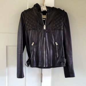 Michael Kors leather jacket size Small, black